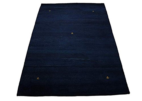 Alfombra Nomaden Gabbeh de lana virgen, tejida a mano, 170 x 240 cm, 100% lana, color azul