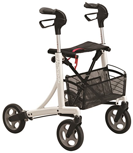 Andador ortopédico rollator Dolomite Jazz I 600 | Con asiento, cesta de tela frenos y ruedas | Invacare | Altura del asiento: 60 cm