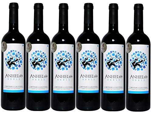 Anhelo Roble Tempranillo/Syrah - Vino de la Tierra de Castilla - UGM Campo de Calatrava - 6 botellas de 750ml - Total 4500ml.