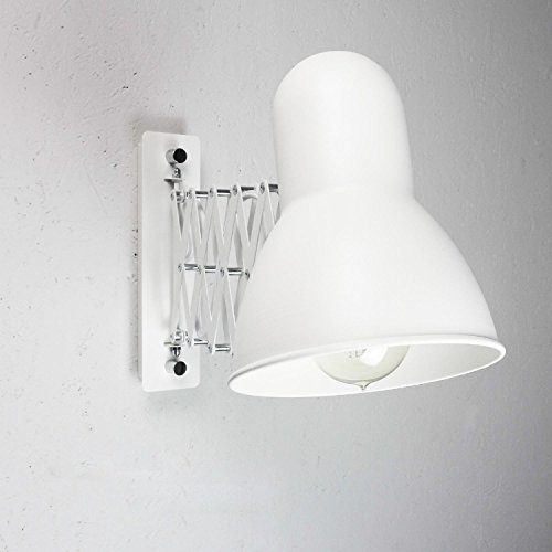 Aplique flexible extensible en blanco E27 Aplique vintage apliques de pared pared pared salón dormitorio cocina iluminación lámpara interior