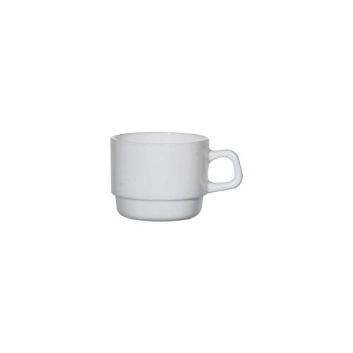 Arcoroc Hoterie Blanc Uni - Tazas de café (0,25 L, apilables, 6 unidades)