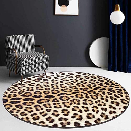 Área redonda Alfombra - estampado leopardo de la alfombra - Imitación piel del tigre Imprimir Alfombra - Diseño con estilo moderno - Resalte personalidad única - Muy conveniente for el dormitorio, sal