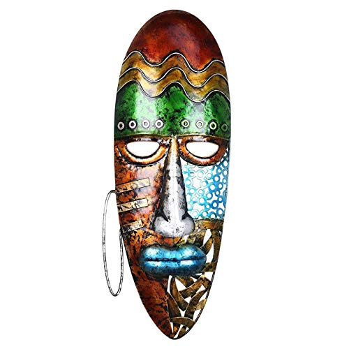 Asffdhley Adorno De Escultura De Metal Máscara Africana Arte Colgante De Pared Máscara De Hierro Decoración De Pared Inicio (Size:Free Size; Color:1)