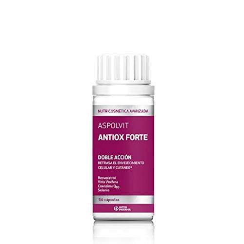 ASPOLVIT – Antiox Forte Cápsulas antioxidantes rico en vitaminas retrasa el envejecimiento celular y cutáneo – 60 cápsulas