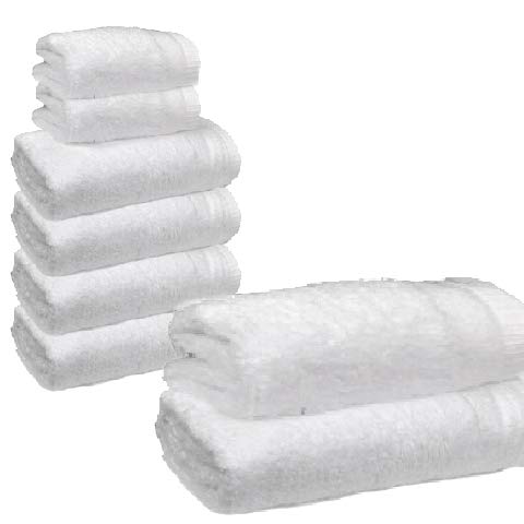 Atrivm Toallas hogar 100% algodón, más Suaves y absorbentes, esponjosas, te secan y se secan más rápidamente. Mejor relación Calidad-Precio (2 tocador + 4 Lavabo + 2 baño, Blanco)