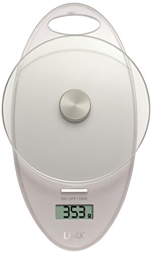 Balanza de cocina digital Laica KS1005 color blanco 3 kg, color blanco, en vidrio templado, incluye gancho para colgar