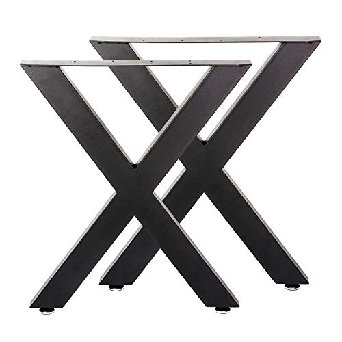 Bastidores para mesa 72x60 cm Recubrimiento polvo negro Caballetes Perfil-X Patas de mesa Bricolaje