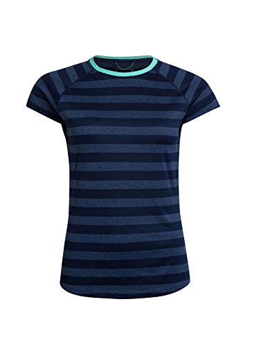 Berghaus Stripe Short Sleeve Crew 2.0 Camiseta, Mujer, Crepúsculo/Vintage Indigo, 42