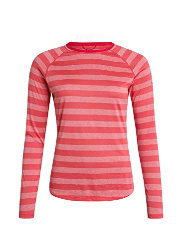 Berghaus UK - Camiseta de Manga Larga para Mujer, diseño de Rayas 2.0, Not Applicable, Stripe 2.0 - Camiseta de Manga Larga, Mujer, Color Cayenne/Gris Vaporoso, tamaño 20