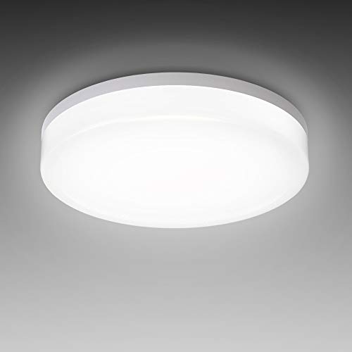 B.K.Licht Plafón LED blanco I Panel LED de 13W Lámpara de techo moderna para baño LED Ø220mm IP54 I Plafón I Blanco neutra 4000K I 1600LM