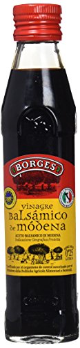Borges - Vinagre Balsámico de Módena I.G.P., Macerado en Barricas de Roble - Botella de Vidrio de 250 Mililitros.