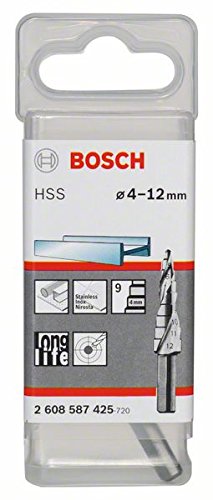 Bosch 2 608 587 425 - Broca escalonada HSS - 4-12 mm, 6,0 mm, 66,5 mm (pack de 1)