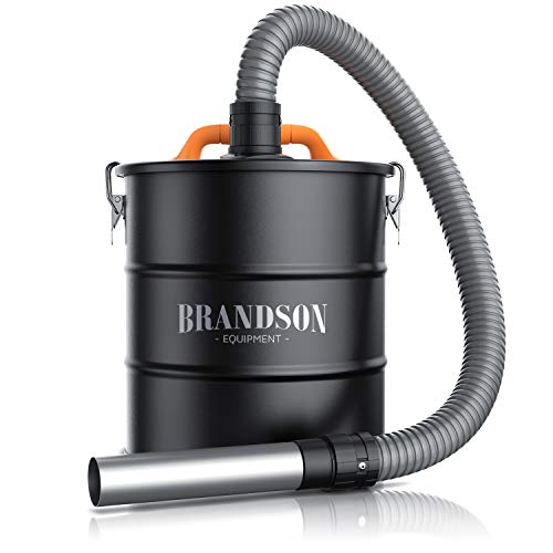 Brandson - Separador de Cenizas y Polvo - Conexión con Aspirador en seco o húmedo - Colector 20 L - Filtro HEPA y prefiltro - Tubo de aspiración Flexible de 1m - para chimeneas barbacoas Estufas
