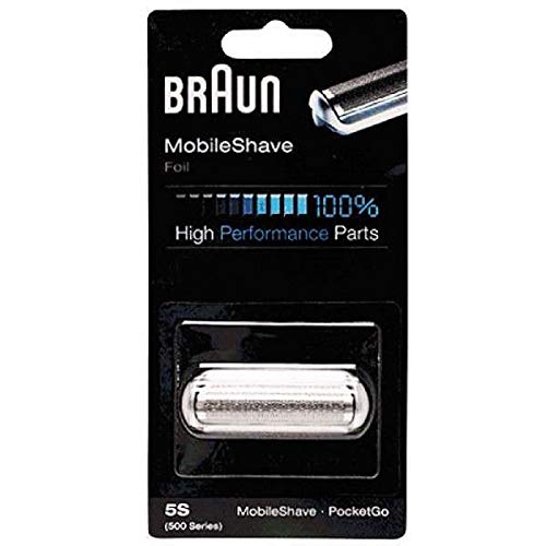 Braun Shaver Replacement Foil Pocket Shaver, CruZer Twist, PocketGo, MobileShave, silver with approx. 6cm Braun cleaning brush and Braun oil 7ml (5S)