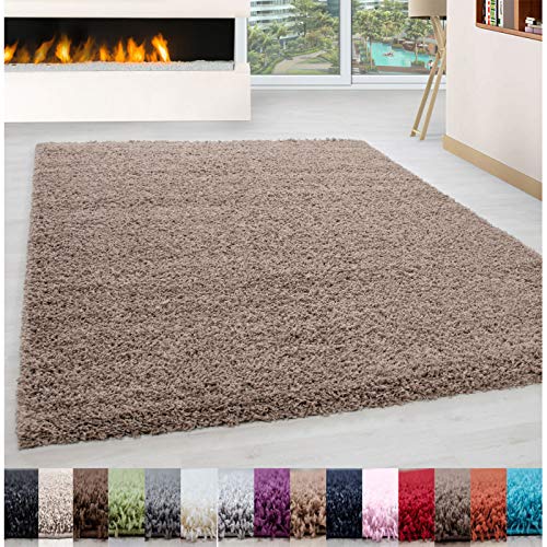 Carpet 1001 Pelo Largo Peluda Shaggy Sala de Estar Alfombra de Diferentes Tamaños y Colores - Beige, 100x200 cm