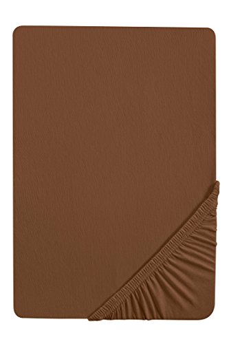 Castell 77113/018/087 - Sábana bajera ajustable elástica para cama, Marrón (Chocolate), 90 x 190 cm