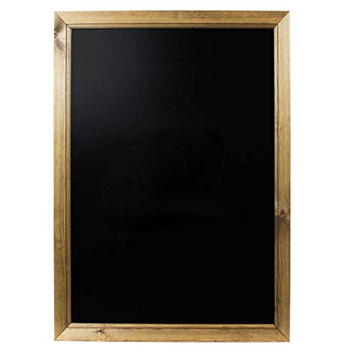 Chalkboards UK - Pizarra enmarcadas con Madera de Roble Oscuro, Madera, Color Negro, Madera, Negro, A1 (87 x 62.5 x 1.5cm)