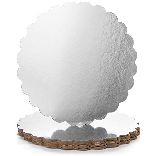 COM-FOUR® Base para tarta recubierta 8x - Platos para tartas como base para decorar y servir - Plato para tartas de cartón - Ø 30 cm (08 piezas - pequeño/Ø 30,5 cm)