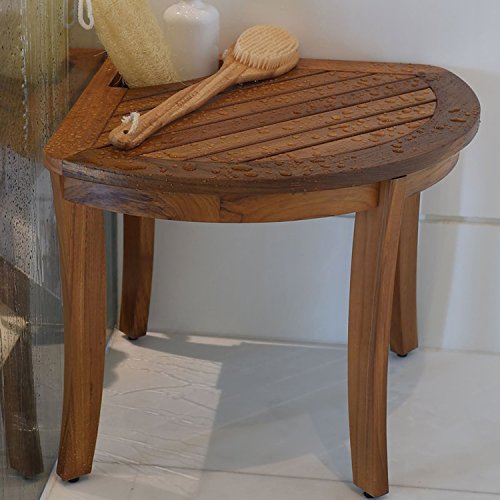 Cuarto de baño – Taburete de madera de teca 64 x 58 x 44 cm