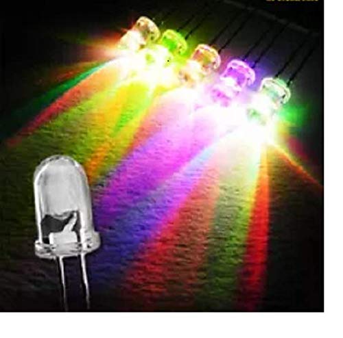 Diamex - 50 luces LED de arco iris, 5 mm, 10000 mcd, cambio de color, RGB, arcoíris lento
