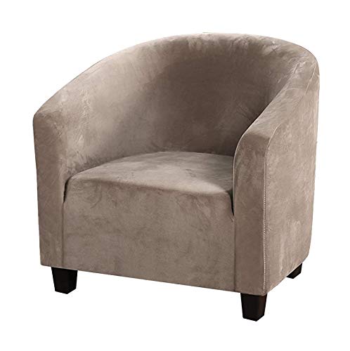 E EBETA 2 x Elástico Funda de Sillón Chesterfield, Terciopelo Fundas de sofá Suaves duraderas Tub Chair Sillón, Cubre Sofá Chester 1 Plaza Lavables (Caqui)