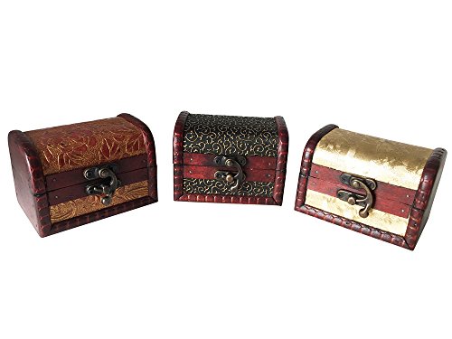 EAST-WEST Trading GmbH Cofre del tesoro, juego de 3 joyas, cofres del tesoro pirata, también para regalos y como paquete de regalo
