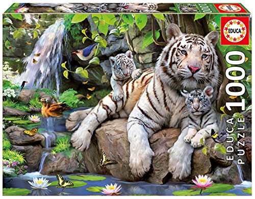 Educa- Tigres Blancos de Bengala Puzzle, 1000 Piezas, Multicolor, 1.000 (14808)