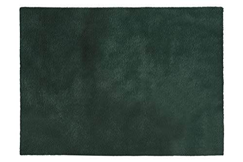Eurofirany Alfombra Decorativa de Pelo sintético Suave, Color Verde Oscuro, 60 cm x 90 cm