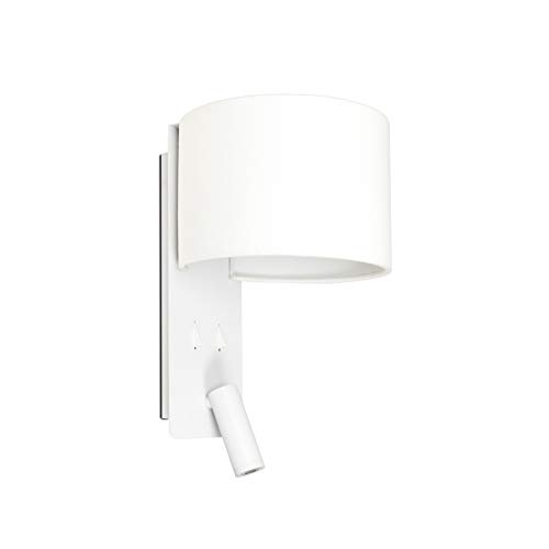 FARO BARCELONA 64304 - Fold Lámpara Aplique Blanca con Lector LED de Nut Creative