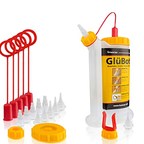 FastCap Botella de cola original de GluBot – perfecta para una aplicación limpia y precisa de cola de madera – Dispensador de cola (aprox. 500 ml) (GluBot + accesorios)