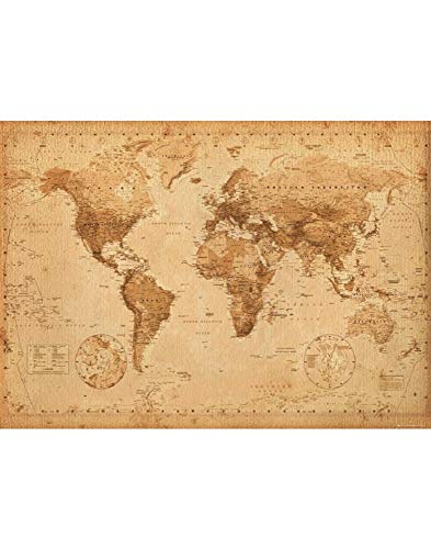 GB Eye Ltd Antique Style - Mapa del Mundo, Poster Gigante, 100 x 140 cm