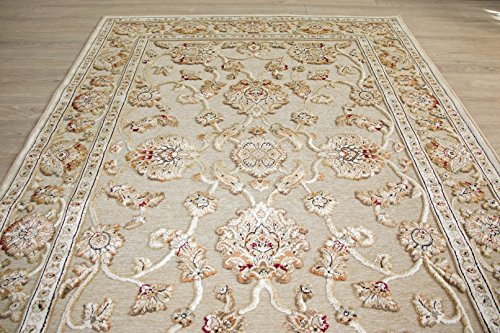 Genova - Alfombras de seda orientales y florales de viscosa y algodón para oficina en casa (160 x 230 cm, oriental)