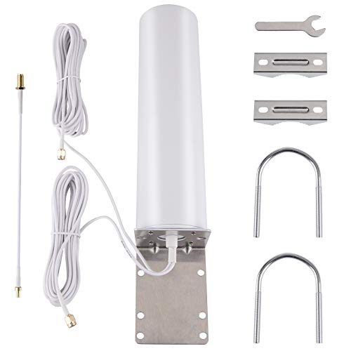 Hankermall 4G LTE Antenna Dual SMA Male 3G / 4G / LTE Outdoor Omni-Directional Antenna for Router Mobile Hotspot Wireless Home Phone