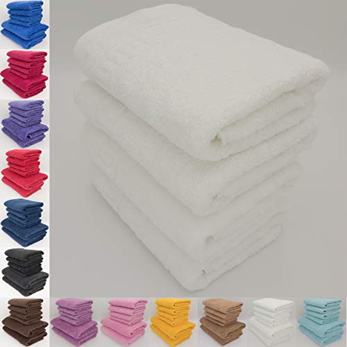 Juego de toallas absorbentes, en rizo de algodón natural, 500 g/m², calidad de hotel, toalla de baño (70 x 140 cm) y toalla de manos (50 x 90 cm)