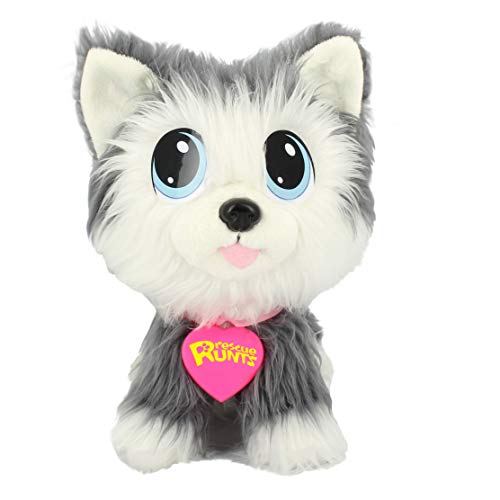 Juguetes de Bauer "Rescue Runts" Husky (18010): tu nueva mascota para adoptar, cuidar y amar animales de peluche, gris y blanco, aprox. 23 cm. , color/modelo surtido