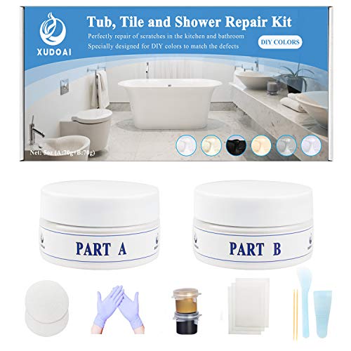 Kit de Reparación de Bañera, Azulejos y Ducha, Kit de Reparación de Bañera Acrílica de Fibra de Vidrio Serie Marrón y Gris de 5 oz