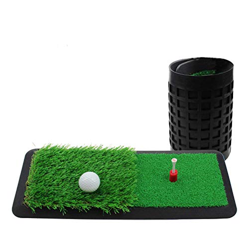 KOFULLEsterilla de Golf Práctica de Tapete 18.5"x7.9" Tapete de Golf Artificial con Soporte de Caucho para Camiseta