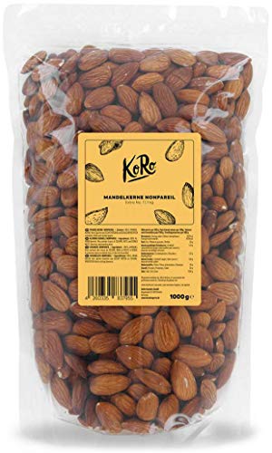 KoRo - Almendras en grano Nonpareil Premium 1 kg - almendras sin cáscara - naturales y sin azufre