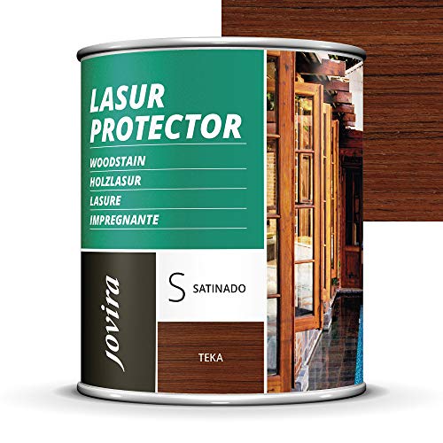 LASUR PROTECTOR SATINADO.(7 COLORES), Protege, decora y embellece todo tipo de madera (750 ML, TEKA)