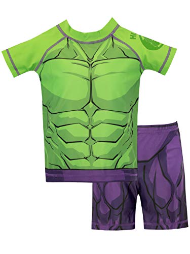 Marvel Bañador de Dos Piezas para niño El Increíble Hulk Verde 9-10 Años