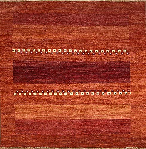 Mehar Carpets & Home Alfombra tradicional anudada a mano moderna Gabbeh color rojo, 100% lana turca tamaño (249 x 262)