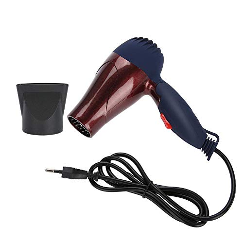 Mini secador de pelo eléctrico portátil, secador de pelo plegable, con temperatura constante y secador ajustable con boquilla de peinado (café)