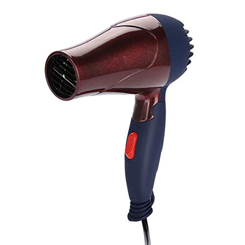 Mini secador de pelo secador de pelo de tamaño pequeño plegable 1800 W secador de pelo para uso escolar para uso doméstico para peinado(Brown)