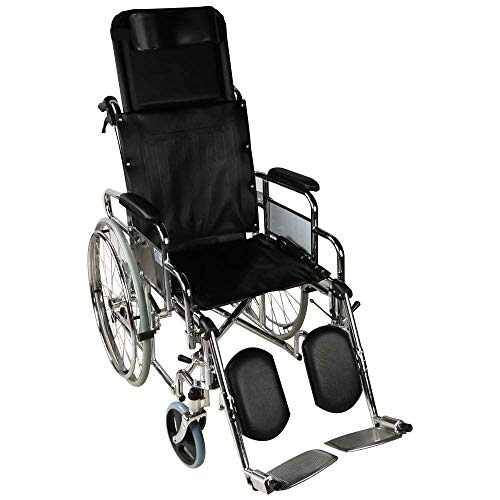 Mobiclinic, Obelisco, Silla de ruedas ortopédica, autopropulsable, plegable, para ancianos y minusválidos, freno en manetas, reposapiés y reposabrazos extraíbles, asiento, ultraligera, negro