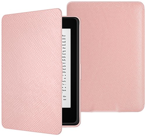 MoKo Kindle Paperwhite Funda - Ultra Slim Ligera Smart Shell Case Cover con Auto Estela/Sueño - Oro Rosa