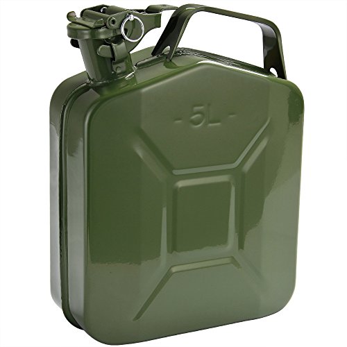 Monzana Bidón de gasolina recipiente de metal de 5L verde oliva transporte de combustible diésel aceite homologación UN
