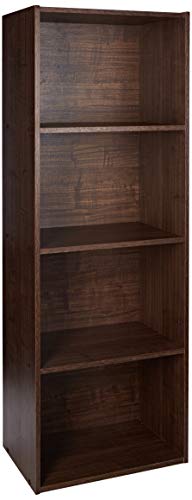 Movian Cube Bookcase CX-4 Iris Ohyama-Muebles de Almacenamiento 4 nichos/Estantería 4 repisas de Madera CX-4-Marrón, 41.5 x 29 x 116.5 cm, MDF, Castaño