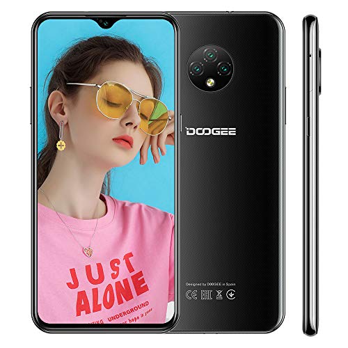 Moviles Libres DOOGEE X95(2020) Android 10 Smartphone Libre, Pantalla 6,52 Pulgadas, 4350mAh Batería, Triple Cámara 13MP+5MP, 16GB +2GB, Doble SIM 4G, Face ID, Negro