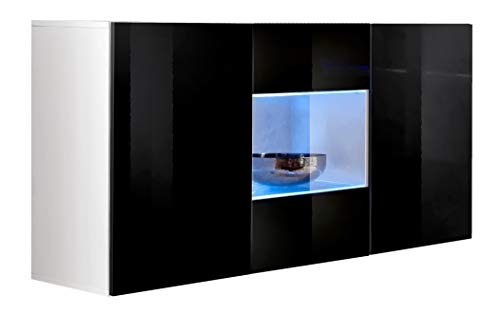 muebles bonitos – Aparador Colgante de diseño Varedo Blanco y Negro 120cm