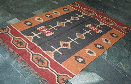 Persa/turco Kilim alfombra tejida a mano lana yute afgano 182 * 121 cm (6 * 4 pies)